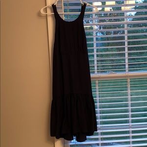 Drop-waist dark blue dress